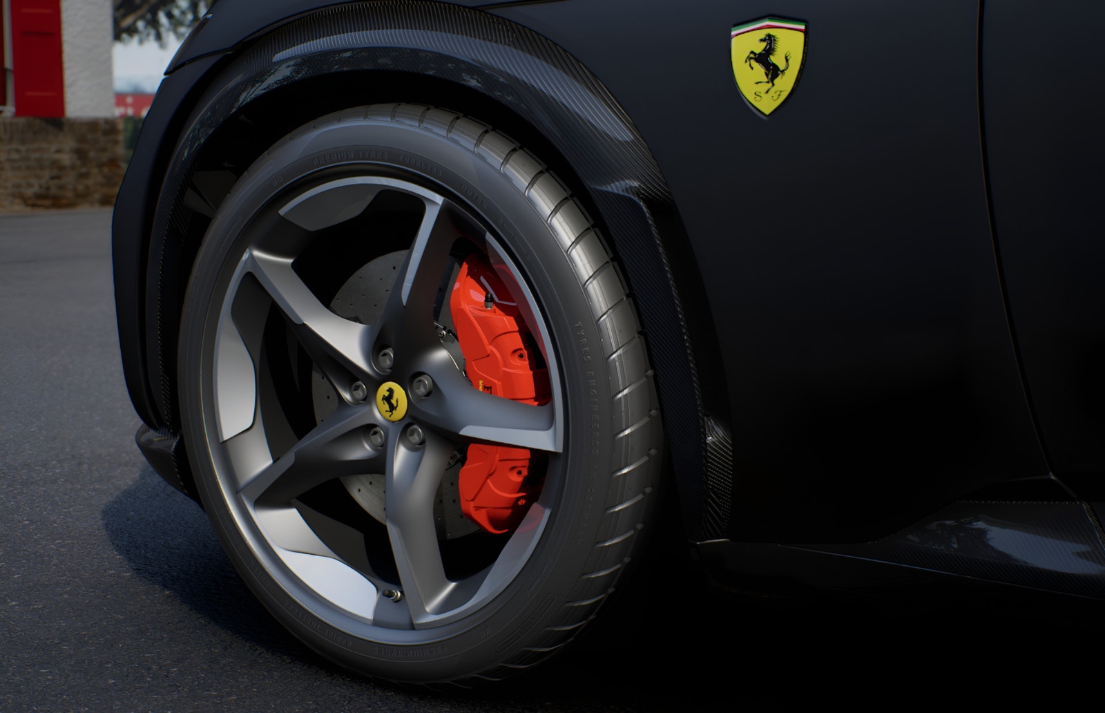 Ferrari Purosangue MOMS Nero Daytona Full Carbon Pano 23" Liftsystem Bur 2026 - miniatyr 7