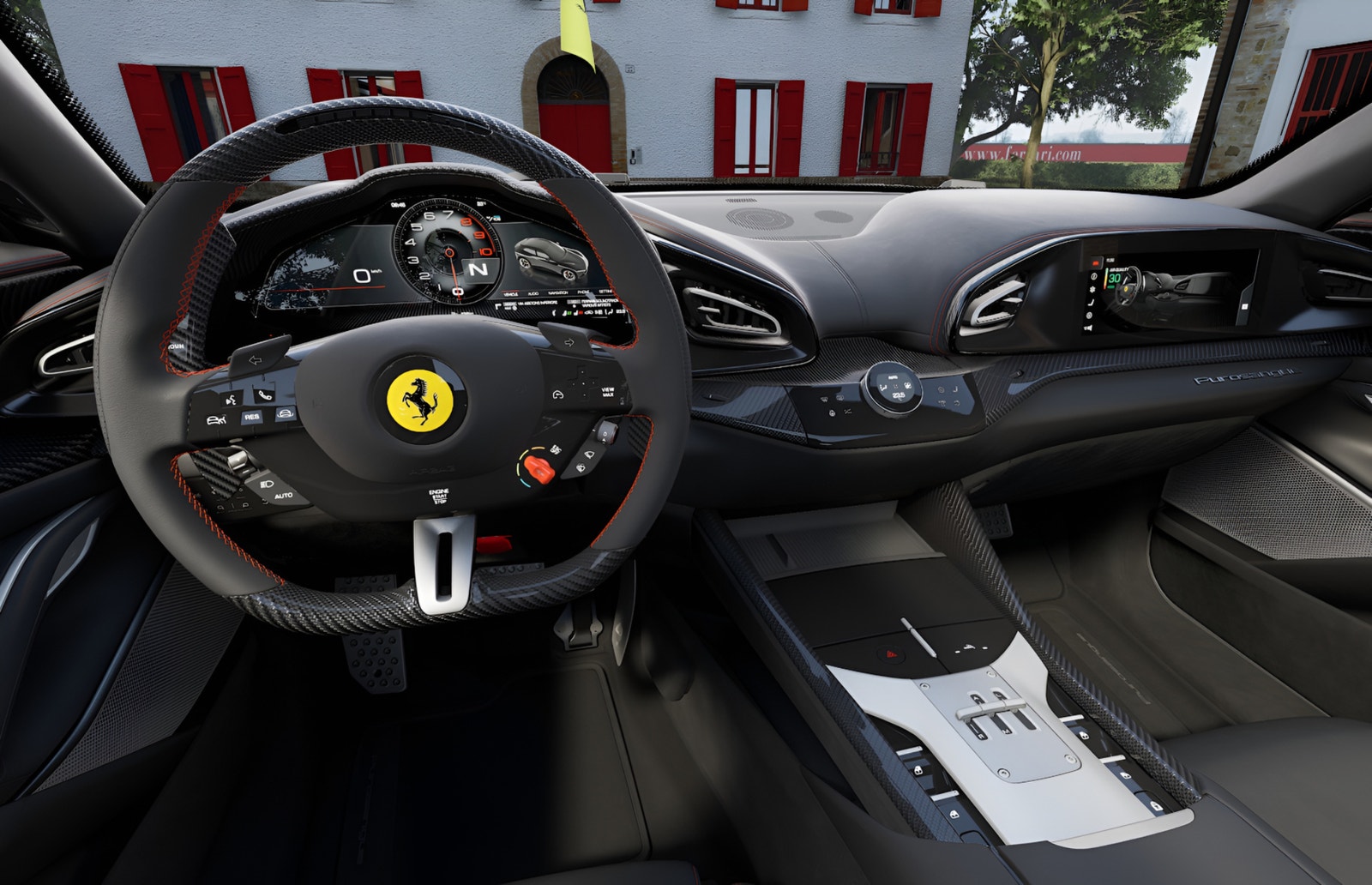 Ferrari Purosangue MOMS Nero Daytona Full Carbon Pano 23" Liftsystem Bur 2026 - miniatyr 8