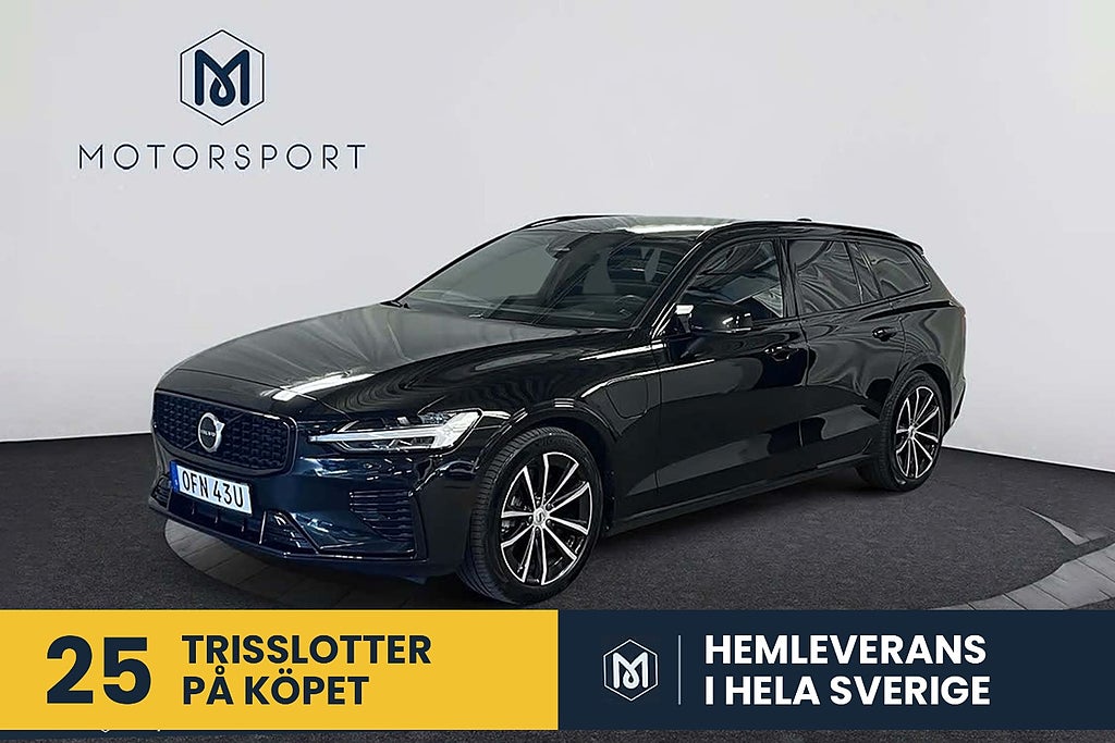 Volvo V60 Recharge T6 AWD Plus Dark 399hk H/K DRAG Orrefors NAVI