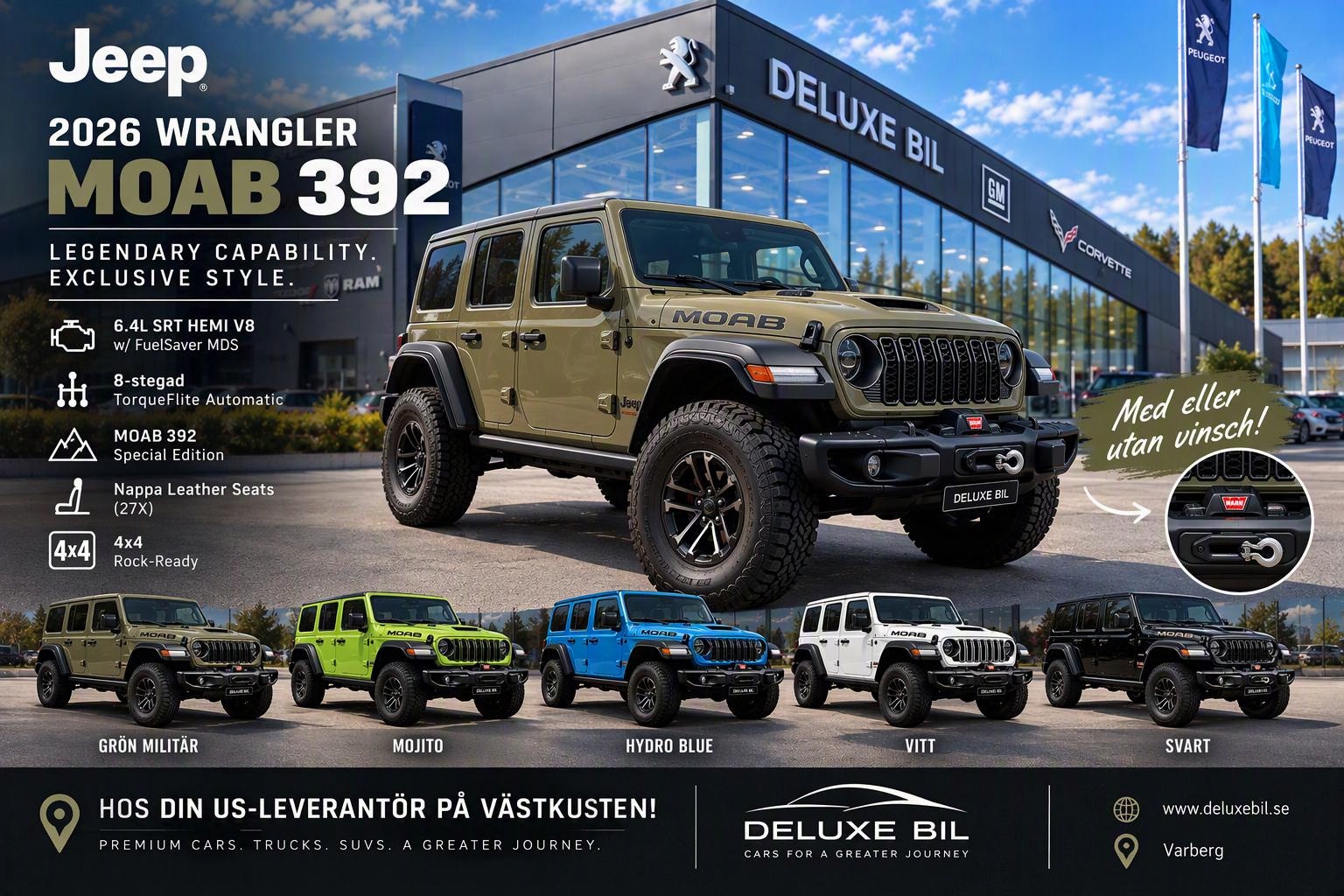 Jeep Wrangler 392 6.4L HEMI V8 492HK MOAB EDITION ** SNART HEMMA **